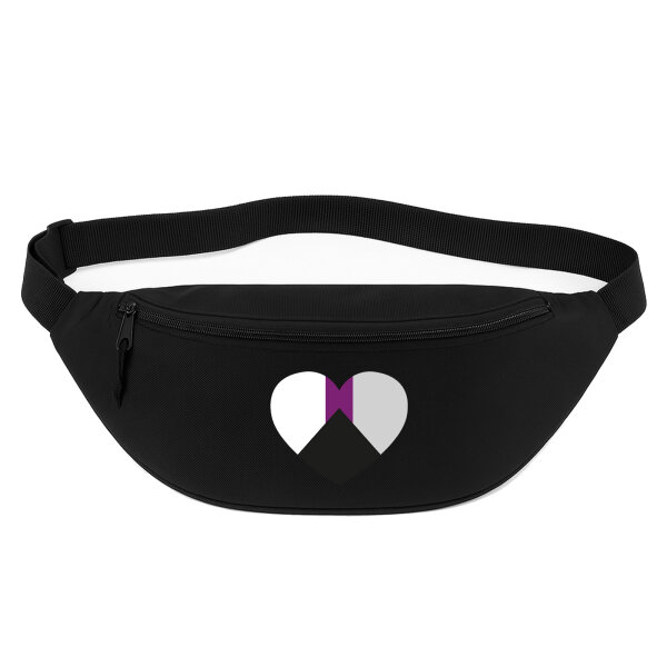 Bauchtasche Demisexuell Pride Flagge LGBTQ Herz 2,5 Liter Black