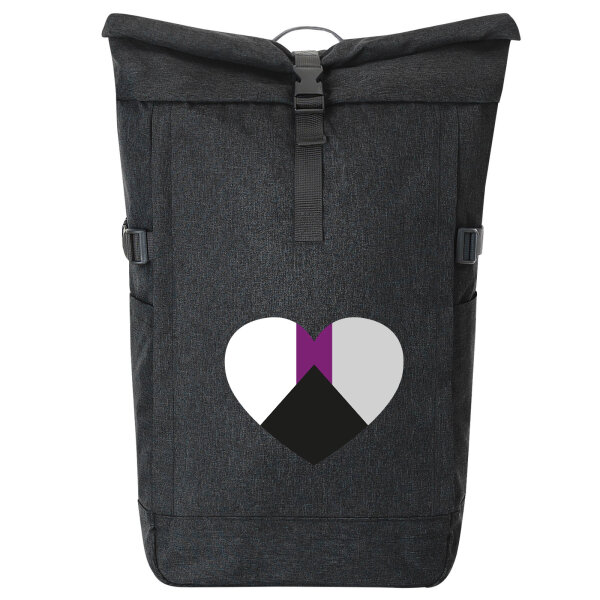 Kurierrucksack Demisexuell Pride Flagge LGBTQ Herz 30-44 Liter Black Melange