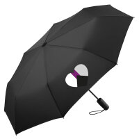 Regenschirm Demisexuell Pride Flagge LGBTQ Herz 98cm Schwarz