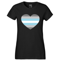 Damen T-Shirt Demiboy Pride Flagge LGBTQ Herz