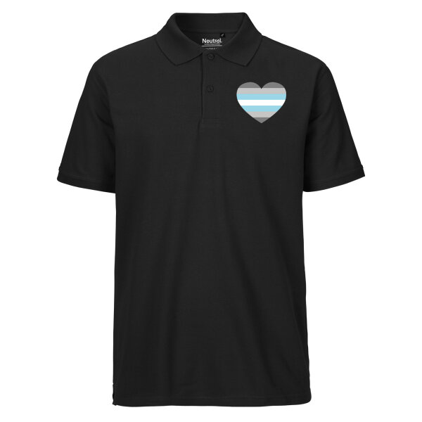 Herren Polo Shirt Demiboy Pride Flagge LGBTQ Herz