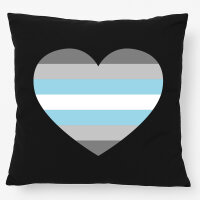 Kissen Demiboy Pride Flagge LGBTQ Herz 40x40cm