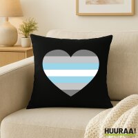 Kissen Demiboy Pride Flagge LGBTQ Herz 40x40cm