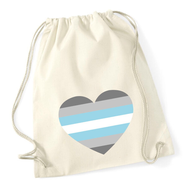 Turnbeutel Demiboy Pride Flagge LGBTQ Herz 12 Liter