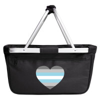 Einkaufskorb faltbar Demiboy Pride Flagge LGBTQ Herz 20 Liter Black