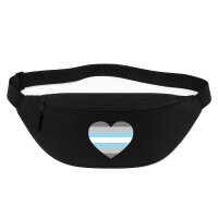 Bauchtasche Demiboy Pride Flagge LGBTQ Herz 2,5 Liter Black