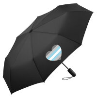 Regenschirm Demiboy Pride Flagge LGBTQ Herz 98cm Schwarz