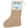 Weihnachtsstrumpf Demiboy Pride Flagge LGBTQ Herz Beige Jute