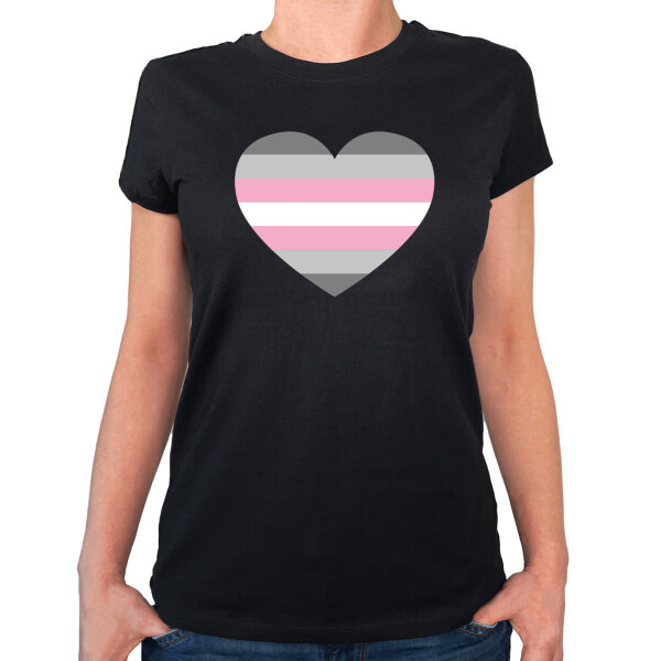 Damen T-Shirt Demigirl Pride Flagge LGBTQ Herz