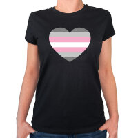 Damen T-Shirt Demigirl Pride Flagge LGBTQ Herz