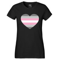 Damen T-Shirt Demigirl Pride Flagge LGBTQ Herz