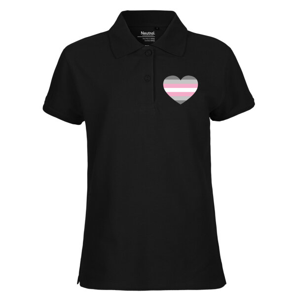 Damen Polo Shirt Demigirl Pride Flagge LGBTQ Herz