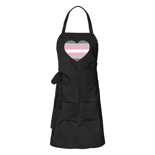 Schürze Demigirl Pride Flagge LGBTQ Herz mit Taschen
