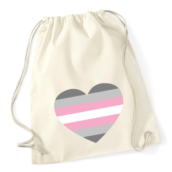 Turnbeutel Demigirl Pride Flagge LGBTQ Herz 12 Liter