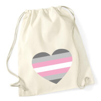 Turnbeutel Demigirl Pride Flagge LGBTQ Herz 12 Liter