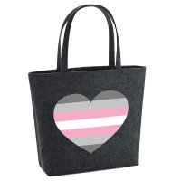 Filz Shopper Demigirl Pride Flagge LGBTQ Herz 22 Liter