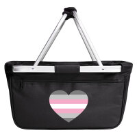 Einkaufskorb faltbar Demigirl Pride Flagge LGBTQ Herz 20 Liter Black