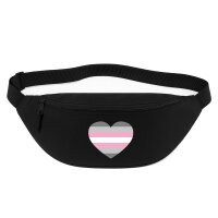 Bauchtasche Demigirl Pride Flagge LGBTQ Herz 2,5 Liter Black