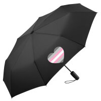 Regenschirm Demigirl Pride Flagge LGBTQ Herz 98cm Schwarz
