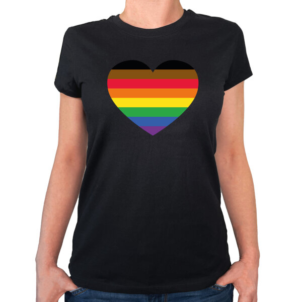 Damen T-Shirt Alternative LGBT+ Pride Flagge LGBTQ Herz