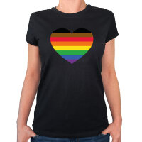 Damen T-Shirt Alternative LGBT+ Pride Flagge LGBTQ Herz