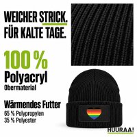 Beanie mit Patch Alternative LGBT+ Pride Flagge LGBTQ Herz Black