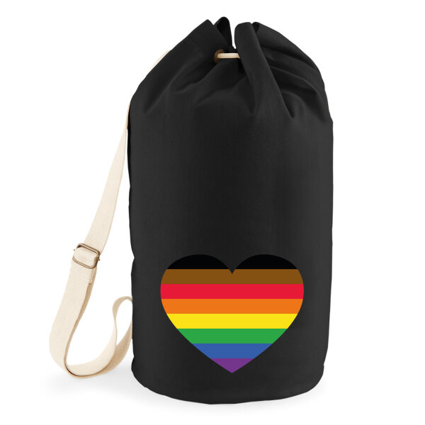 Seesack Alternative LGBT+ Pride Flagge LGBTQ Herz 20 Liter Black