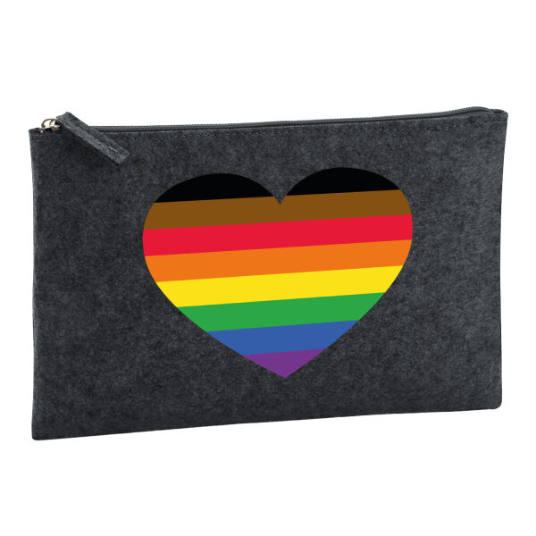 Kulturbeutel Alternative LGBT+ Pride Flagge LGBTQ Herz 1 Liter Charcoal