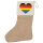 Weihnachtsstrumpf Alternative LGBT+ Pride Flagge LGBTQ Herz Beige Jute