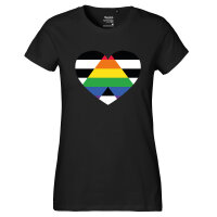 Damen T-Shirt Straight Ally Flagge LGBTQ Herz