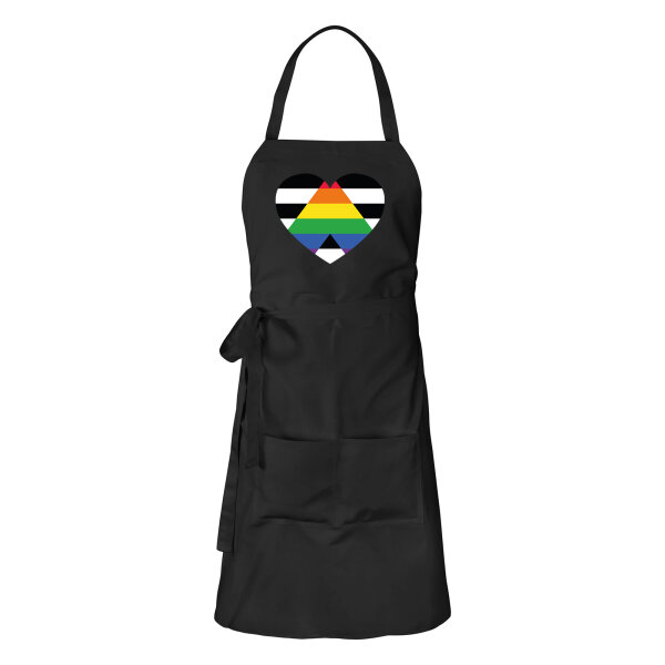 Schürze Straight Ally Flagge LGBTQ Herz mit Taschen