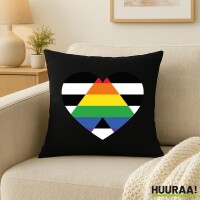 Kissen Straight Ally Flagge LGBTQ Herz 40x40cm