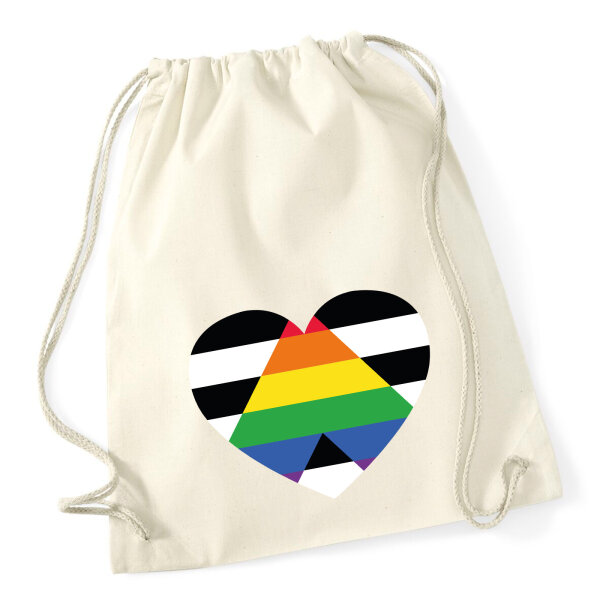 Turnbeutel Straight Ally Flagge LGBTQ Herz 12 Liter