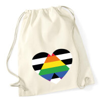 Turnbeutel Straight Ally Flagge LGBTQ Herz 12 Liter
