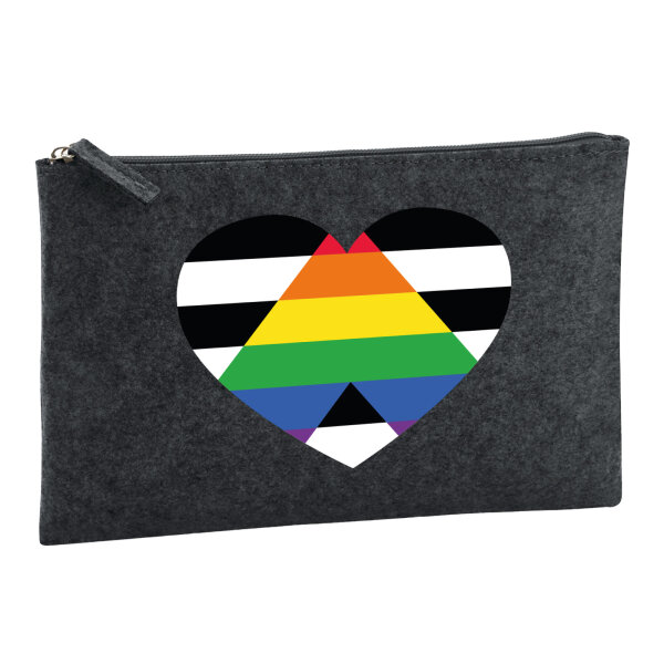Kulturbeutel Straight Ally Flagge LGBTQ Herz 1 Liter Charcoal