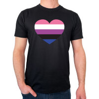 Herren T-Shirt Genderfluid Pride Flagge LGBTQ Herz