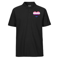 Herren Polo Shirt Genderfluid Pride Flagge LGBTQ Herz