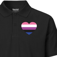 Herren Polo Shirt Genderfluid Pride Flagge LGBTQ Herz