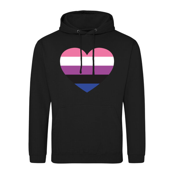 Unisex Hoodie Genderfluid Pride Flagge LGBTQ Herz