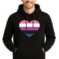 Unisex Hoodie Genderfluid Pride Flagge LGBTQ Herz