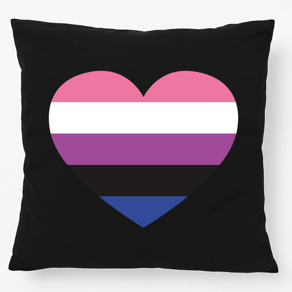 Kissen Genderfluid Pride Flagge LGBTQ Herz 40x40cm