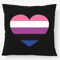 Kissen Genderfluid Pride Flagge LGBTQ Herz 40x40cm