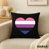 Kissen Genderfluid Pride Flagge LGBTQ Herz 40x40cm