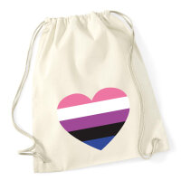 Turnbeutel Genderfluid Pride Flagge LGBTQ Herz 12 Liter