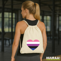 Turnbeutel Genderfluid Pride Flagge LGBTQ Herz 12 Liter