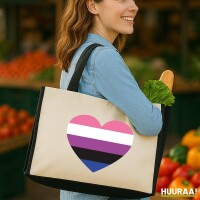 Jutetasche Genderfluid Pride Flagge LGBTQ Herz 21 Liter...