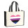Jutetasche Genderfluid Pride Flagge LGBTQ Herz 21 Liter Black