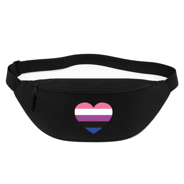 Bauchtasche Genderfluid Pride Flagge LGBTQ Herz 2,5 Liter Black