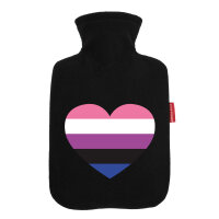 Wärmflasche Genderfluid Pride Flagge LGBTQ Herz