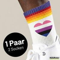 Unisex Socken Genderfluid Pride Flagge LGBTQ Herz Baumwolle